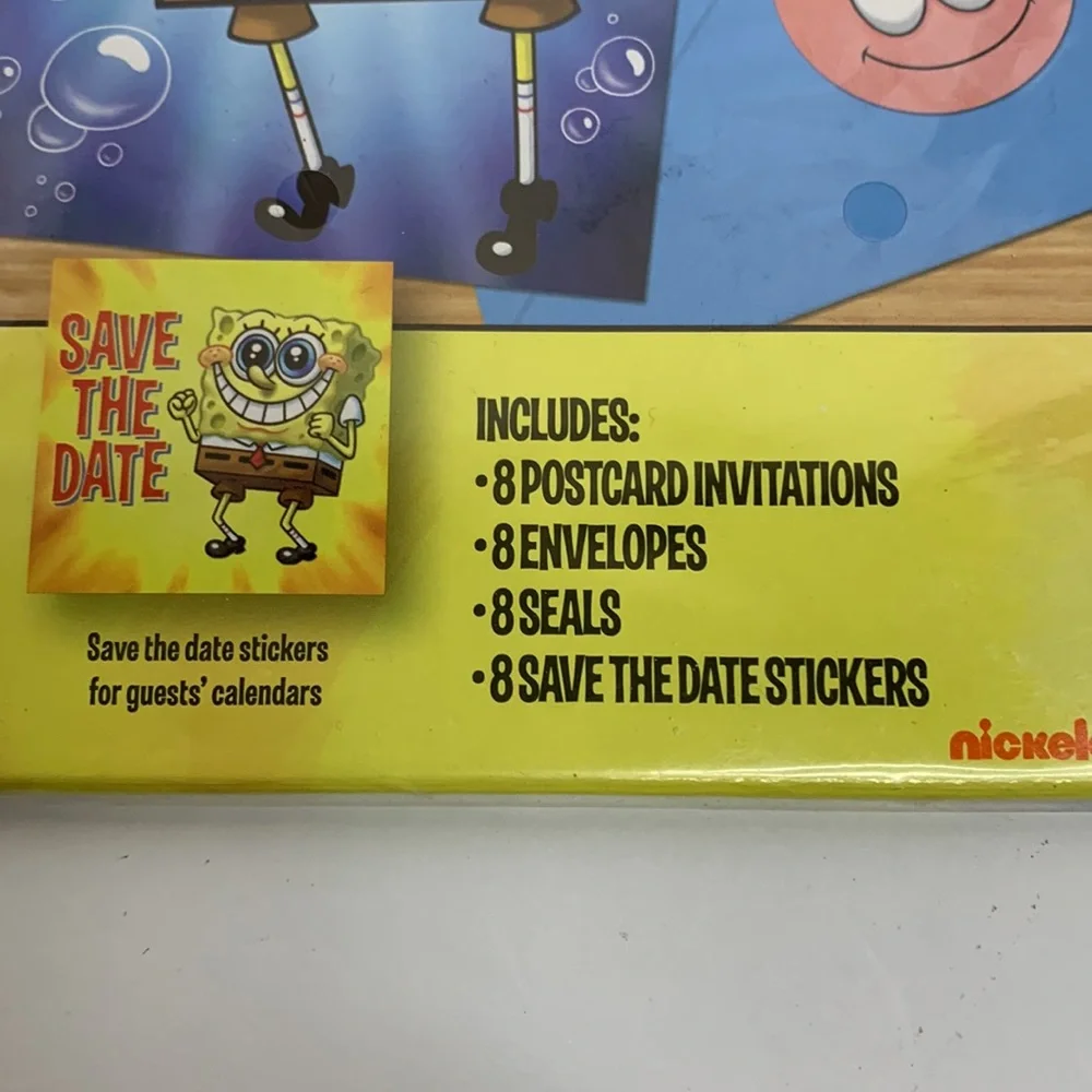 Nickelodeon | Sponge Nob SquarePants RARE Invitations Save The Date Invites NWT